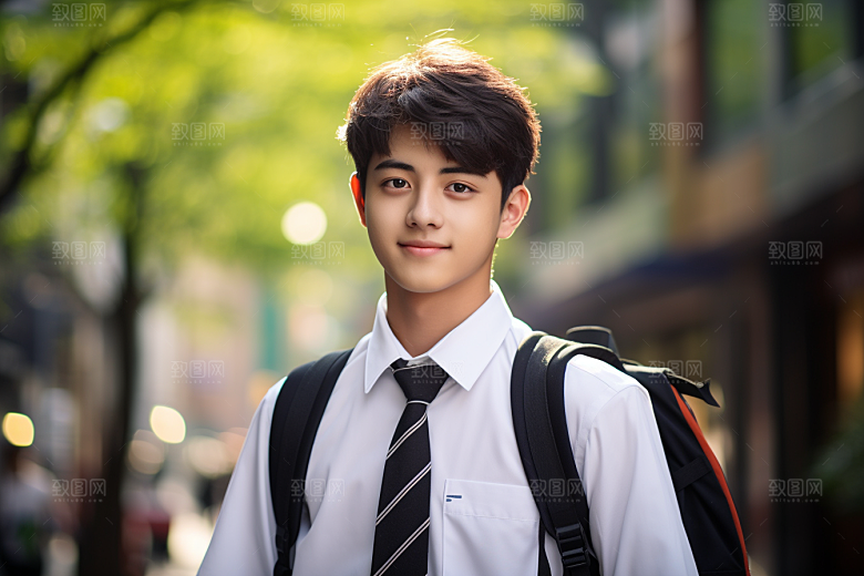 校服人物青少年学校摄影图