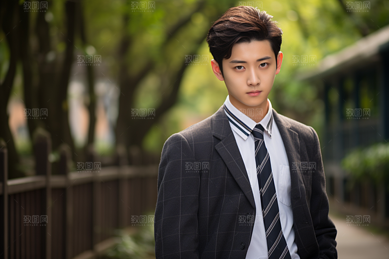 校服人物青少年学校摄影图