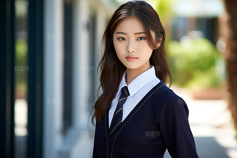 校服人物制服高清摄影图