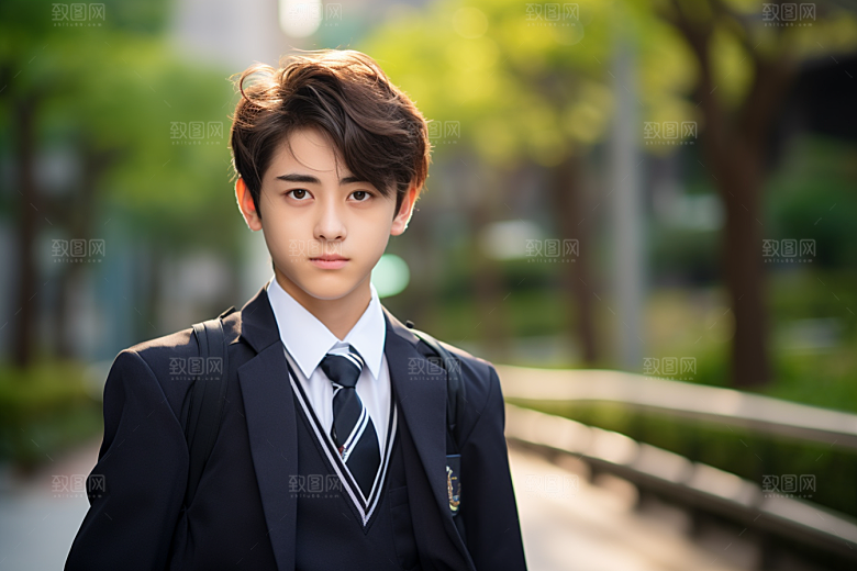 校服人物肖像青少年摄影图