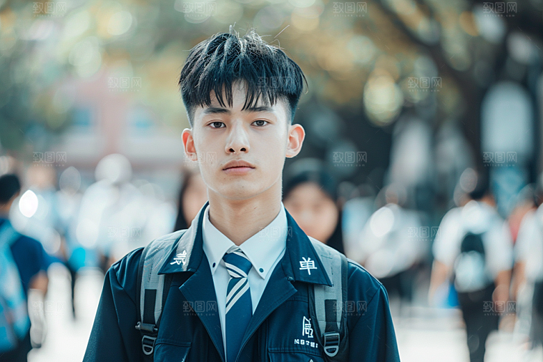 校服人物青少年高中摄影图