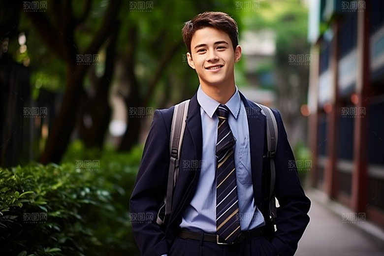 校服人物学校人像摄影图