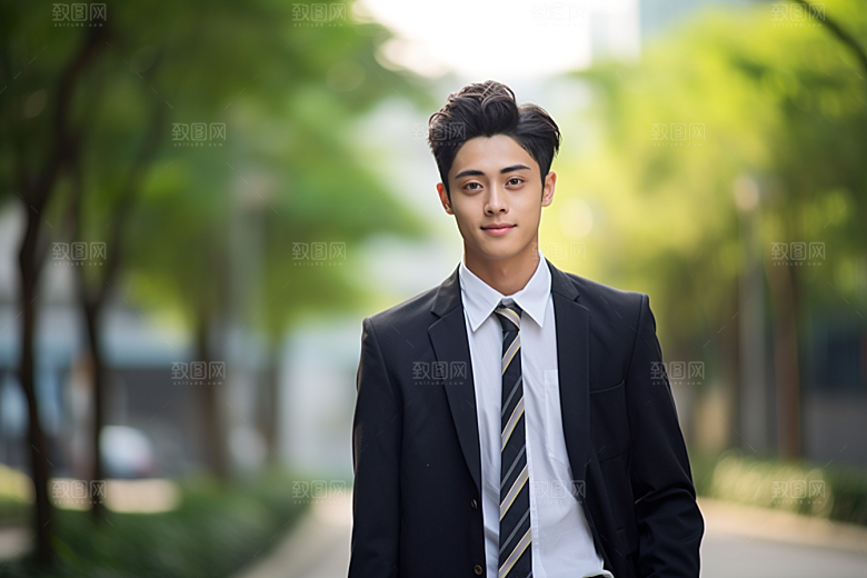 校服人物学校自然摄影图