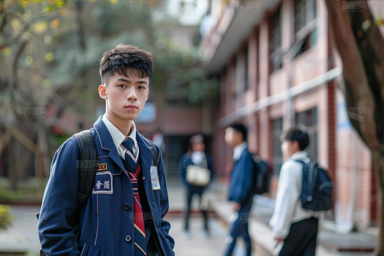 校服人物自然清新摄影图