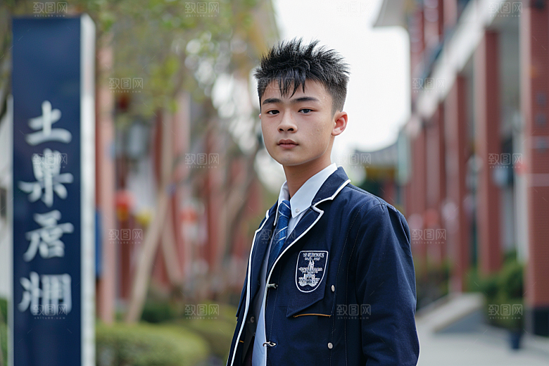 校服人物高清自然摄影图