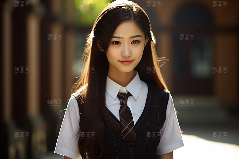 校服人物清新高清摄影图