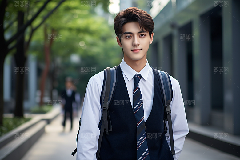 校服人物制服肖像摄影图