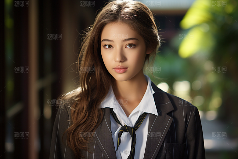 校服人物高中高清摄影图