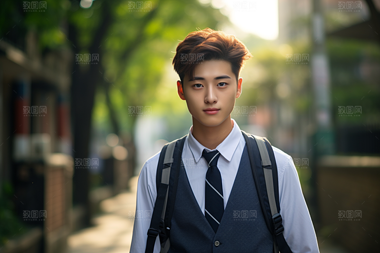校服人物校园自然摄影图