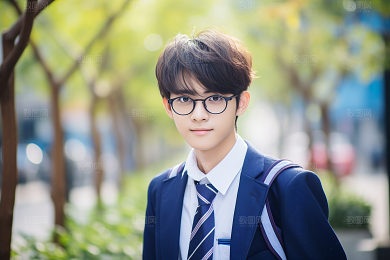 校服人物学校高清摄影图