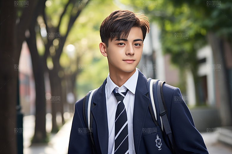 校服人物人像高中摄影图