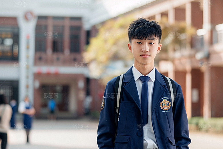 校服人物人像学校摄影图