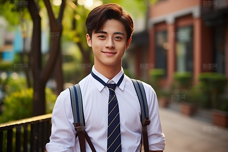校服人物自然人像摄影图