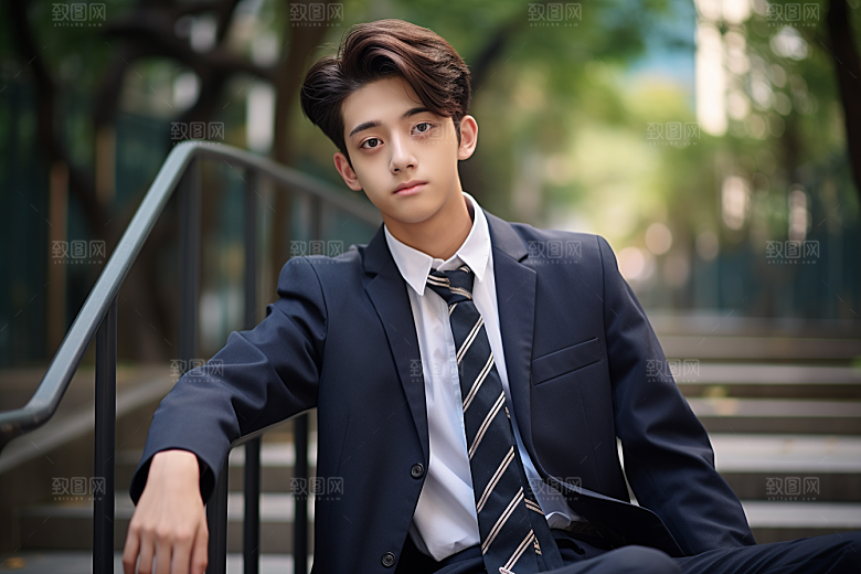 校服人物青少年靓丽摄影图