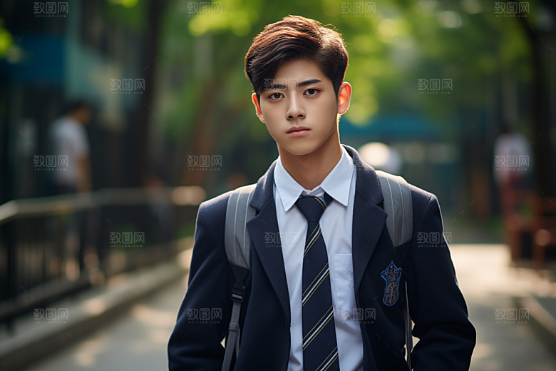 校服人物学校学生摄影图