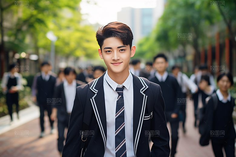 校服人物自然清新摄影图