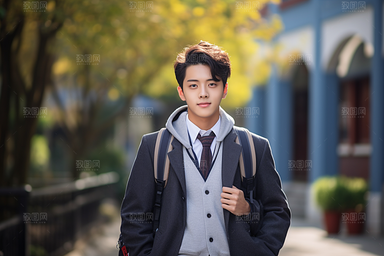 校服人物人像青少年摄影图