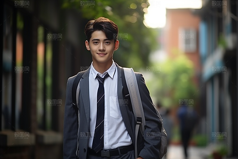 校服人物人像制服摄影图