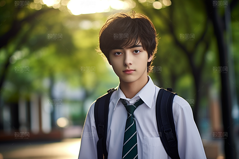 校服人物人像学生摄影图