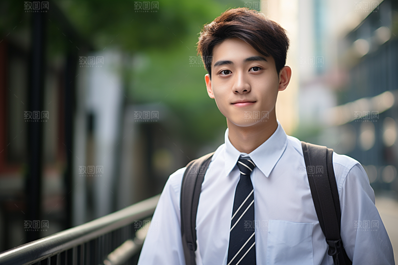 校服人物清新靓丽摄影图