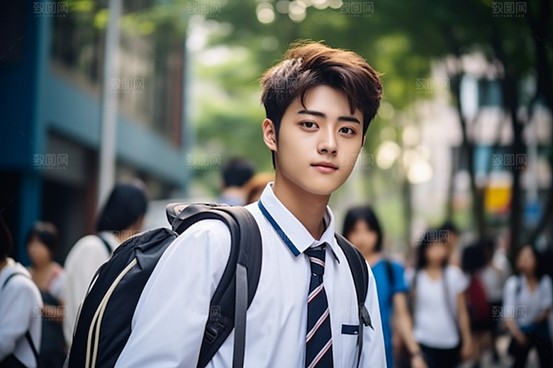 校服人物学校人像摄影图