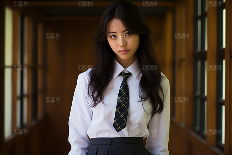 校服人物肖像青春摄影图