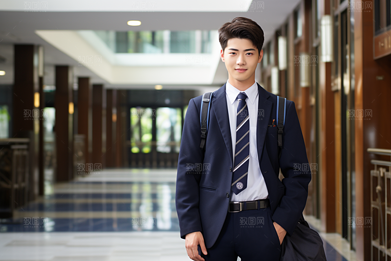 校服人物肖像清新摄影图
