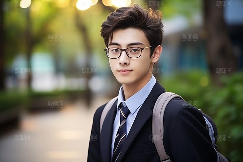 校服人物青少年自然摄影图