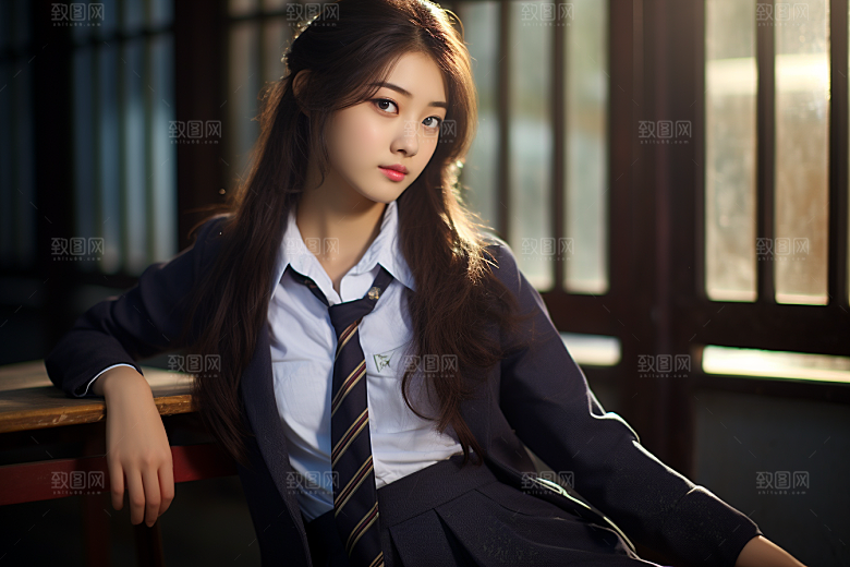 校服人物制服肖像摄影图