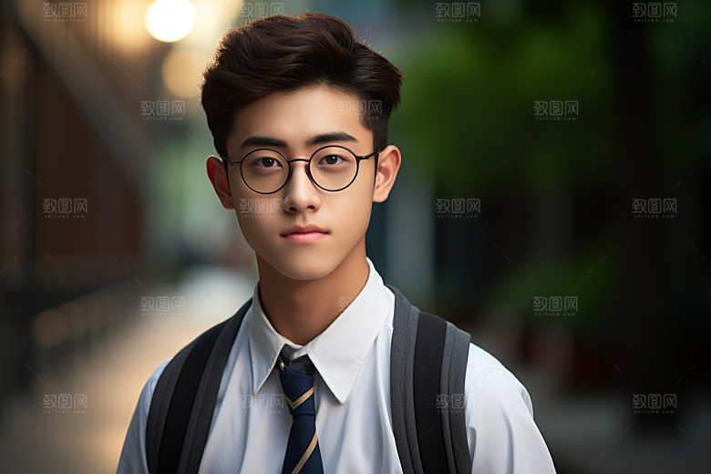 校服人物肖像靓丽摄影图