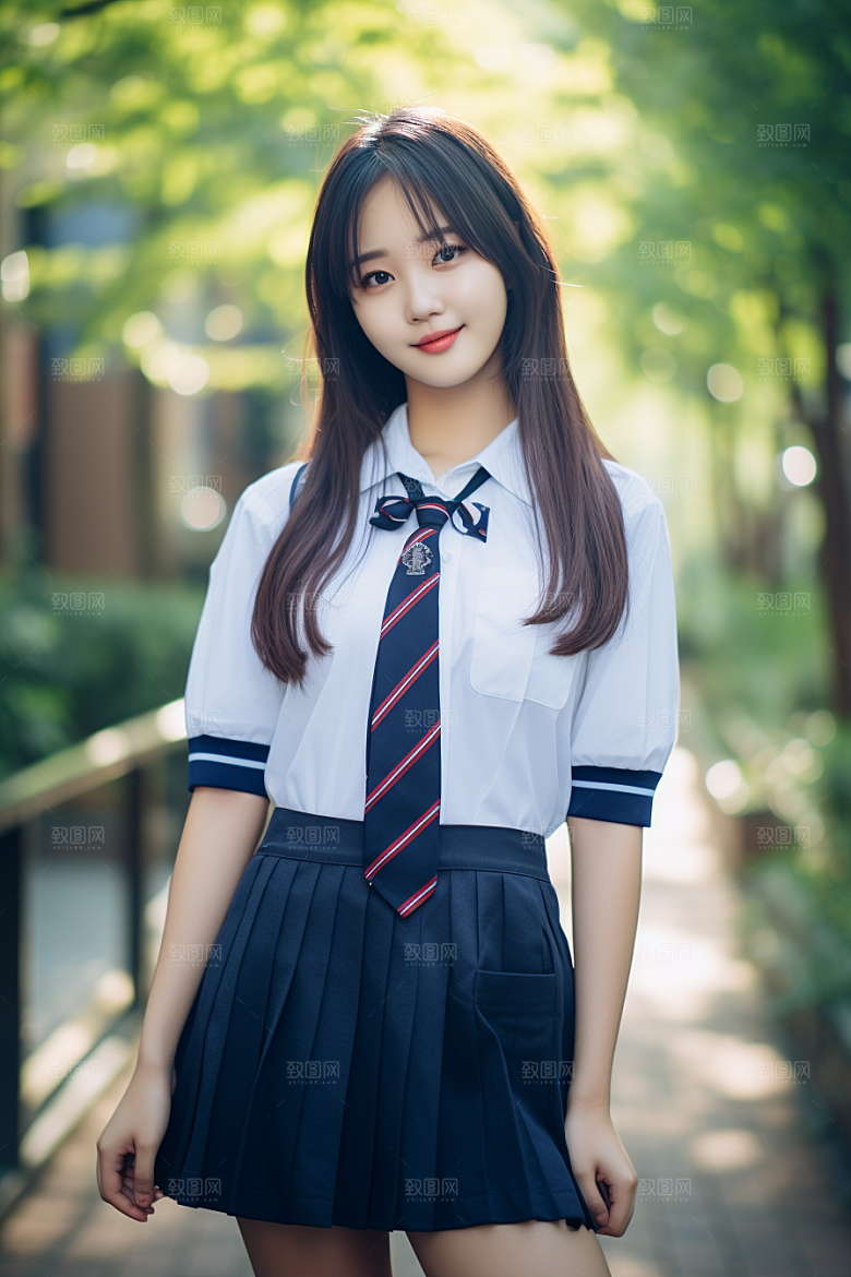 校服人物青春制服摄影图