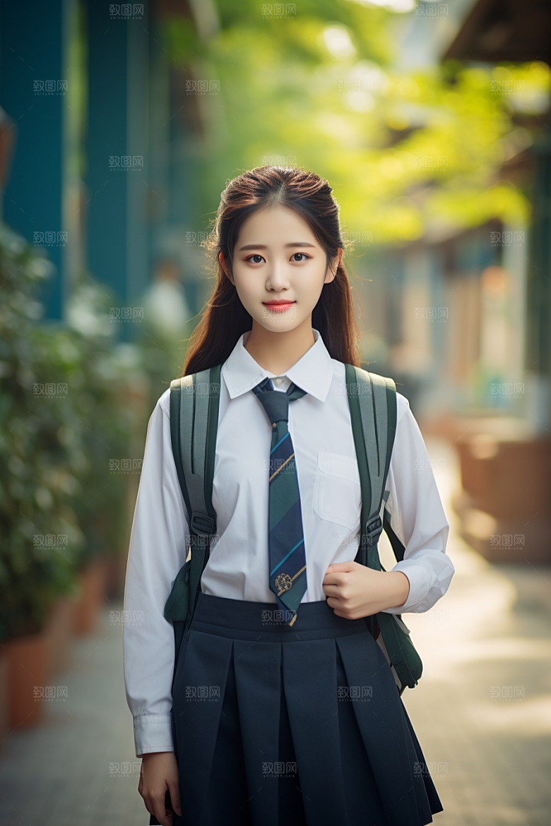 校服人物制服青少年摄影图