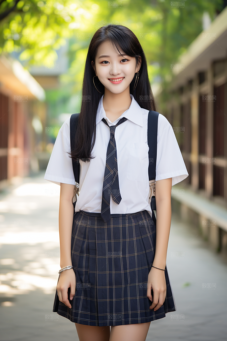 校服人物青少年清新摄影图