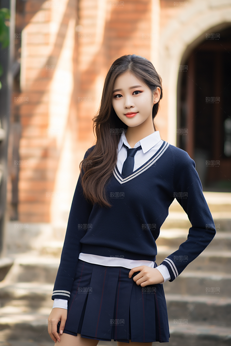 校服人物肖像制服摄影图