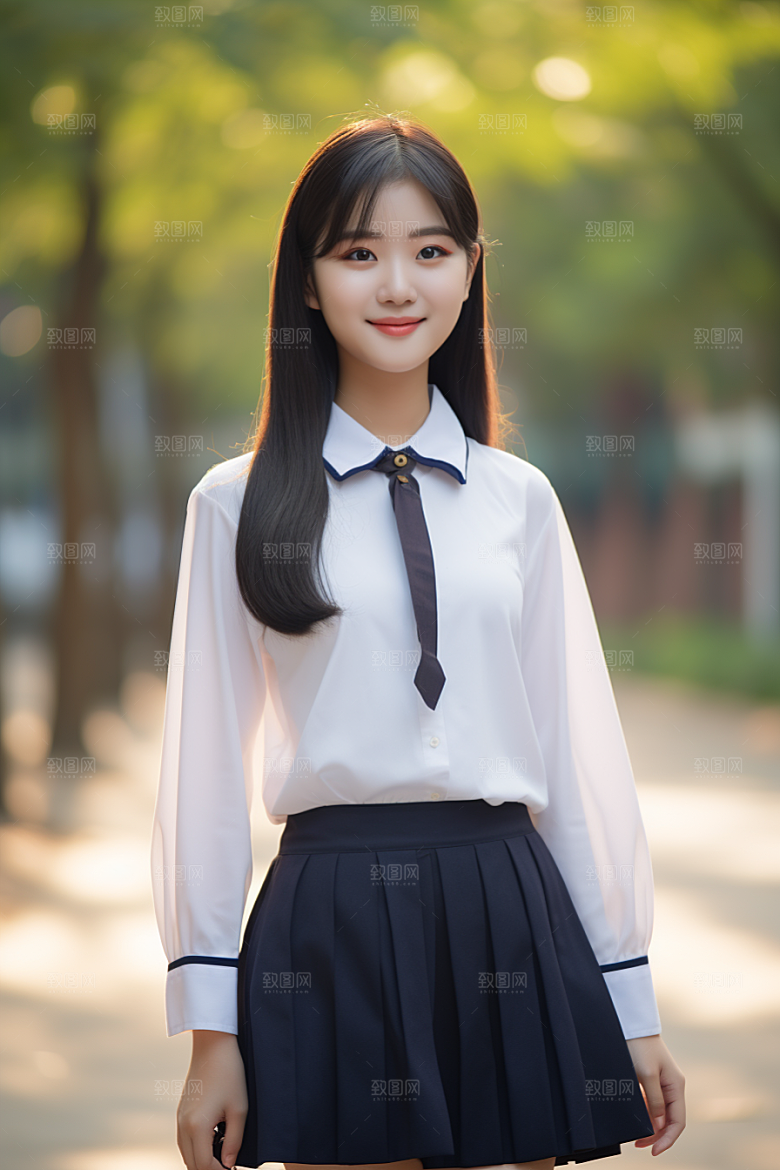 校服人物青少年高清摄影图