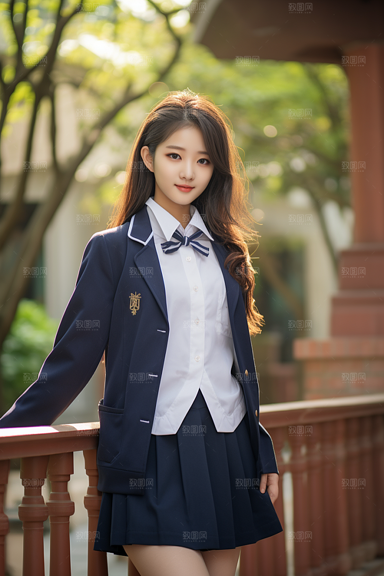 校服人物青少年人像摄影图