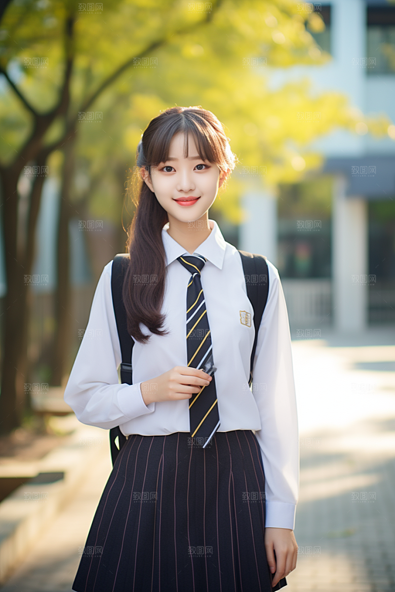校服人物肖像青春摄影图