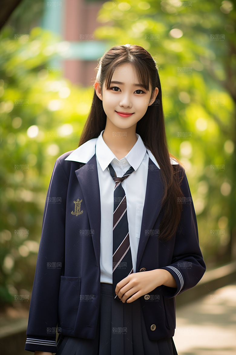 校服人物靓丽学校摄影图