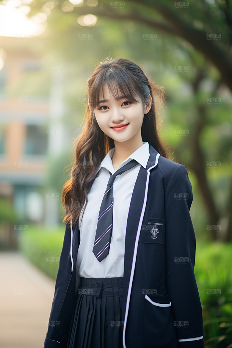 校服人物肖像制服摄影图