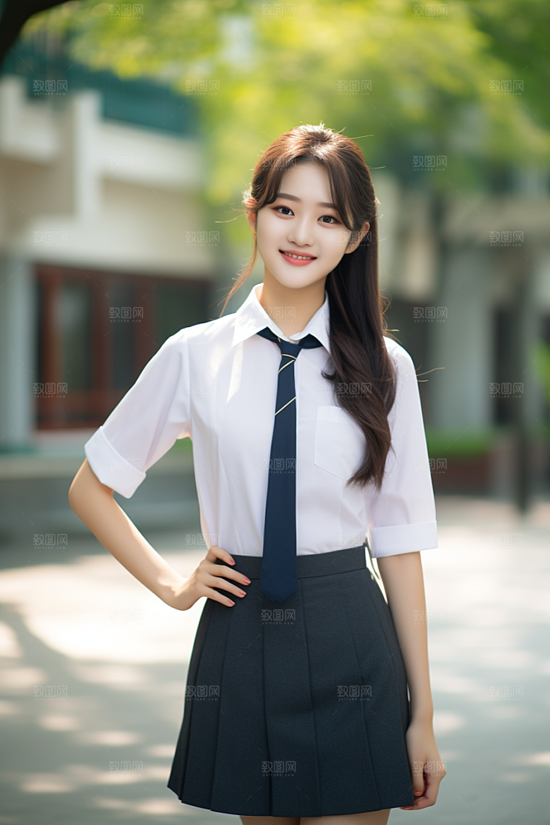校服人物高中自然摄影图