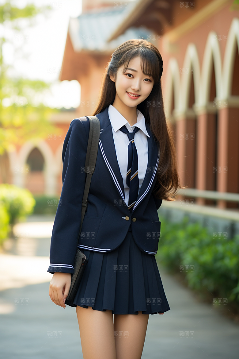 校服人物校园人像摄影图