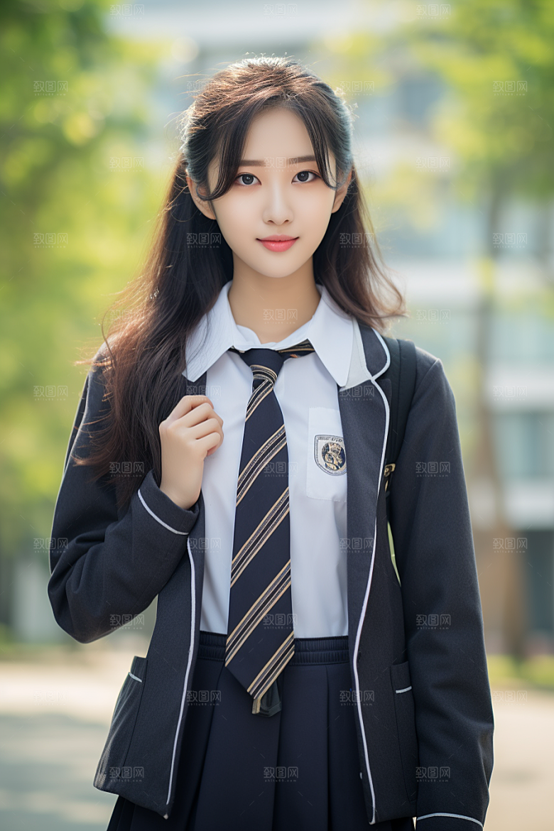 校服人物校园自然摄影图