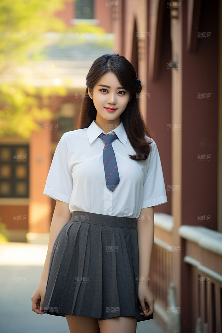校服人物学生自然摄影图