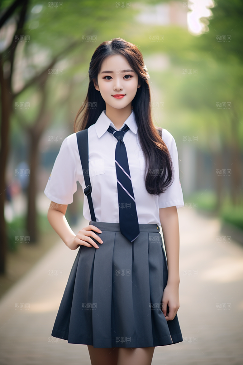 校服人物自然学生摄影图