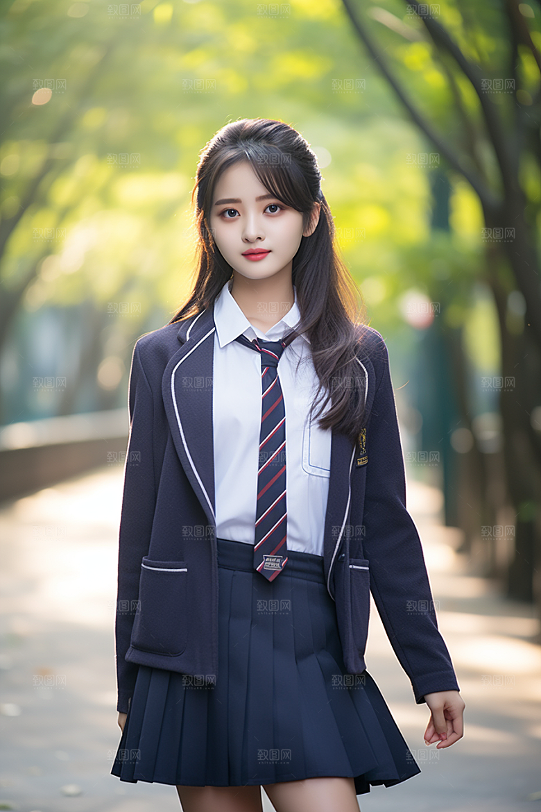 校服人物青少年人像摄影图