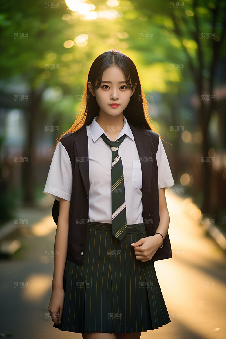 校服人物肖像制服摄影图