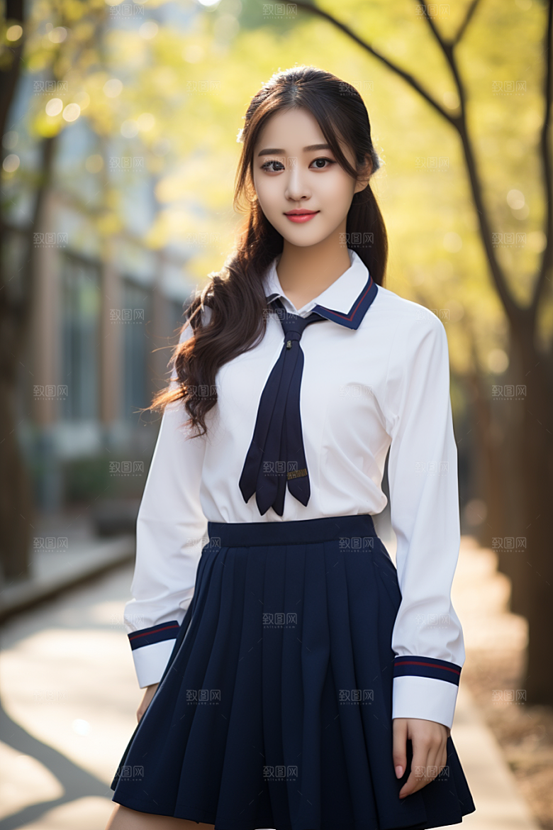 校服人物青少年清新摄影图