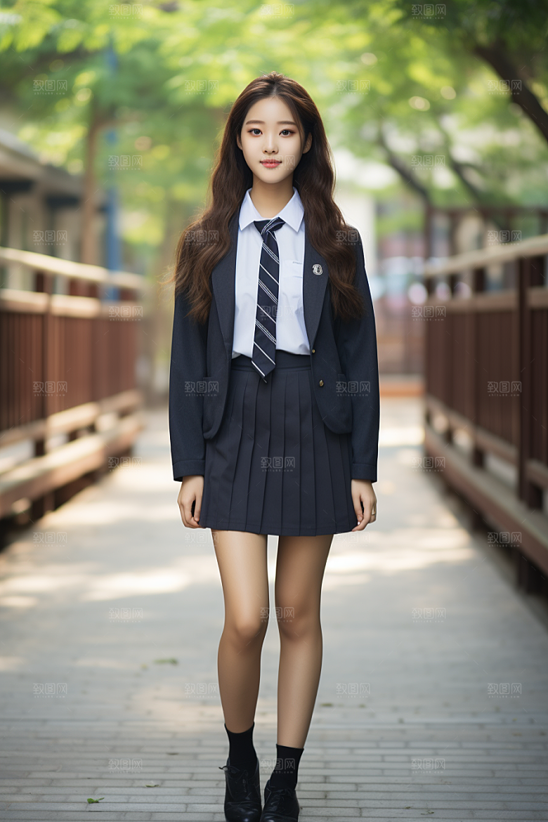校服人物青少年自然摄影图