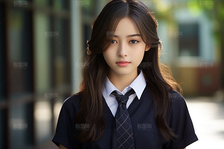 校服人物学生青少年摄影图