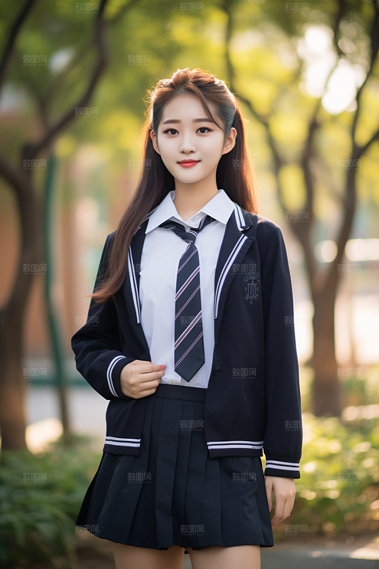 校服人物肖像制服摄影图